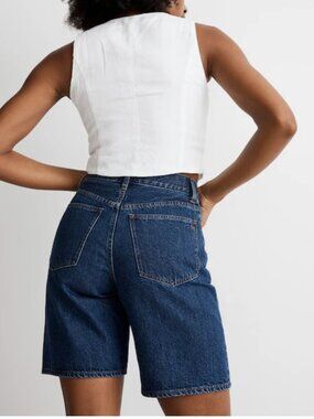 Madewell High-Rise Bermuda Denim Shorts 9" inseam Medium Wash Size 24